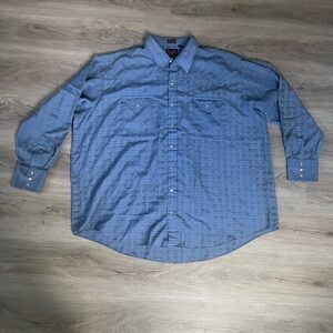 Plains Western Wear Mens 3X Big Man Long Sleeve Pearl Snap Cowboy Plaid